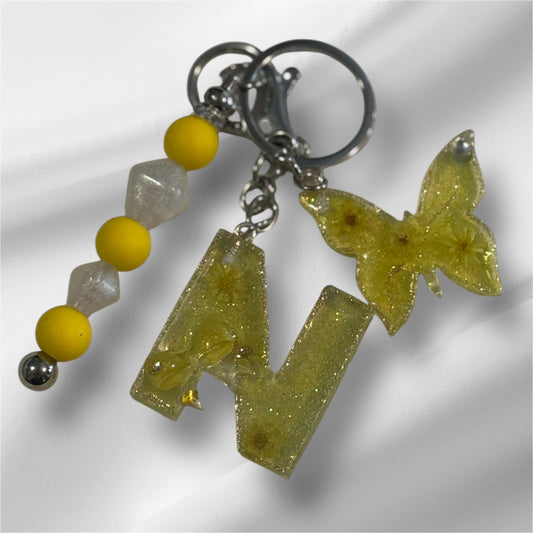 Resin initial keychain