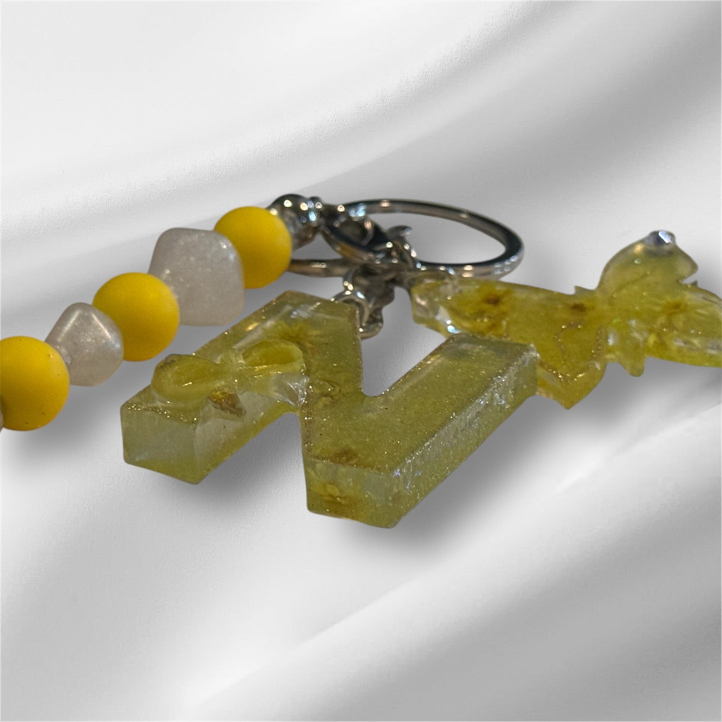 Resin initial keychain