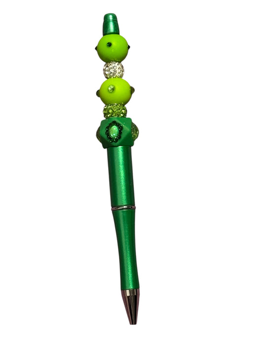 Custom Made beaded Black Ink Pen