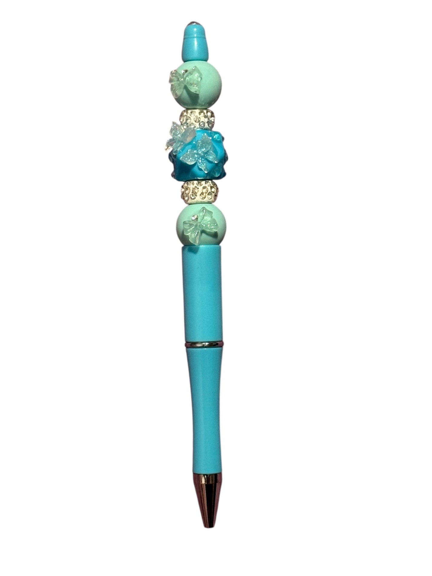 Custom Made Beaded Black Ink Pen