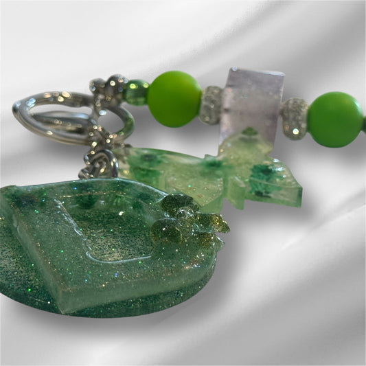 Resin initial keychain