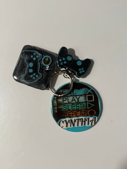 Gamer Personalized Resin Keychain