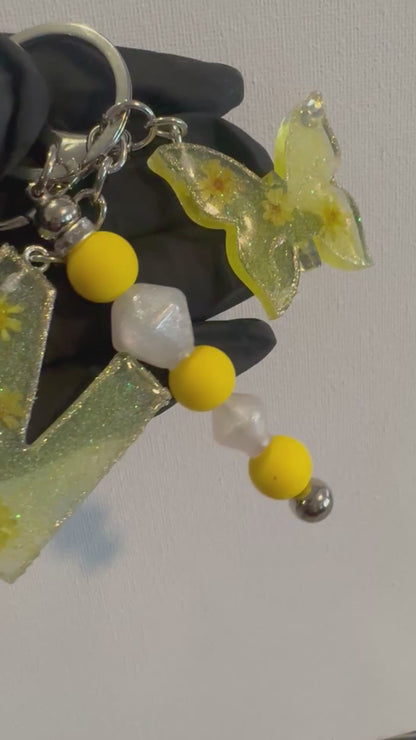 Resin initial keychain