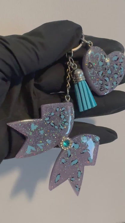 Custom resin bow keychain